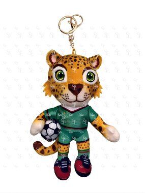 FIFA Soccer Leopard Mascot Plush Keychain